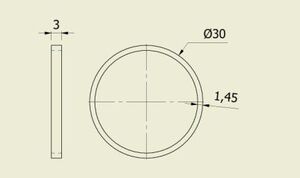 ANEL PARA PISTÃO 30 MM (30 X 3 X 1,45 MM) - Imagem 2