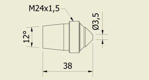 BICO 3,5 MM COM ROSCA PARA EXTRAÇÃO - Imagem 2