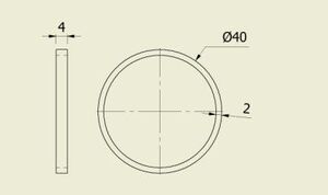 ANEL PARA PISTÃO 40 MM (40 X 4 X 2 MM) - Imagem 2