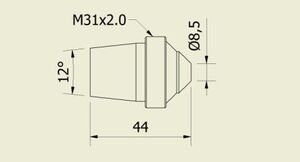 BICO 8,5 MM COM ROSCA PARA EXTRAÇÃO - Imagem 2