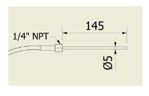 TERMOPAR TIPO K PARA RESISTÊNCIA DE BICO E SIFÃO (5 X 145 MM) - Imagem 2