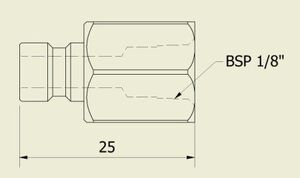 PLUGUE FÊMEA COM ROSCA 1/8" BSP - Imagem 2