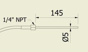 TERMOPAR TIPO K PARA RESISTÊNCIA DE BICO E SIFÃO (5 X 145 MM) - Imagem 2