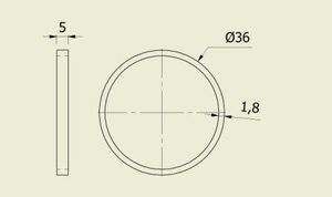 ANEL PARA PISTÃO 36 MM (36 X 5 X 1,8 MM) - Imagem 3