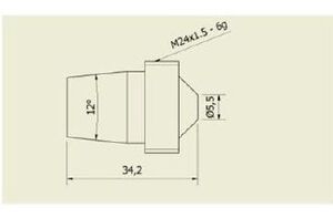 BICO 5,5 MM COM ROSCA PARA EXTRAÇÃO - Imagem 2