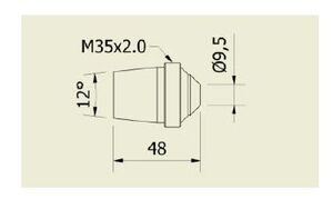 BICO 9,5 MM COM ROSCA PARA EXTRAÇÃO - Imagem 2