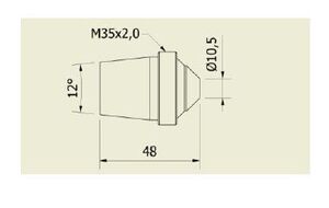 BICO 10,5 MM COM ROSCA PARA EXTRAÇÃO - Imagem 2